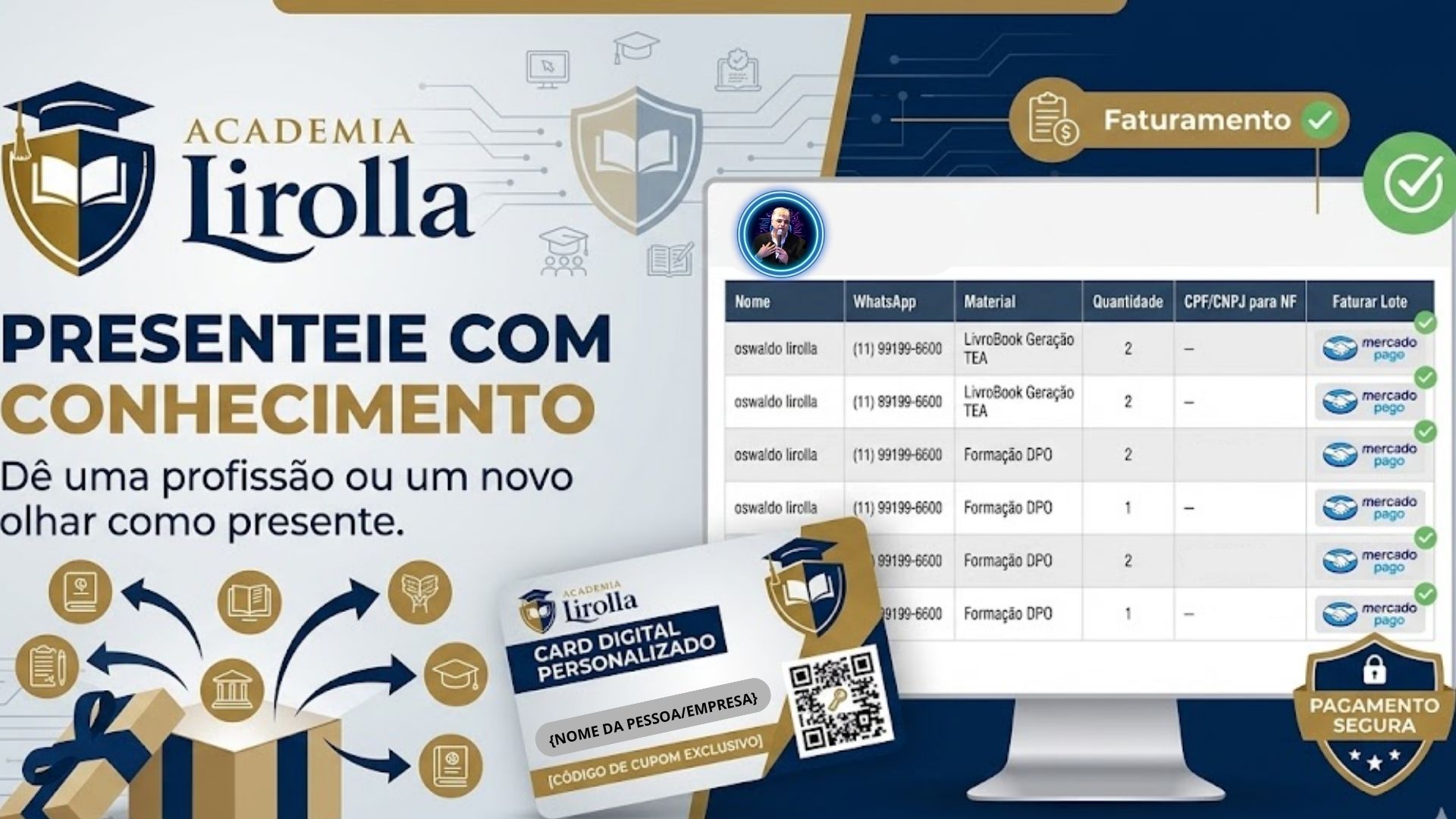presenteie com conhecimento academia lirolla